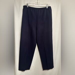 WOMENS SIZE 12 AVG BEND OVER NAVY BLUE ELASTIC WAIST PULL ON DRESS PANTS